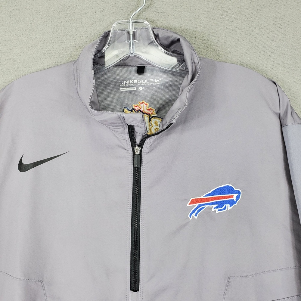 Nike Golf Buffalo Bills Windshirt Men L Gray 1/4 Zip Labatt Blue Pullover Jacket